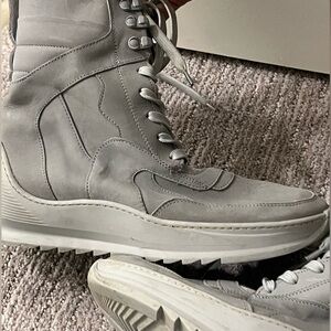 Womens FILLING PIECES Gray High-Top Sneakers